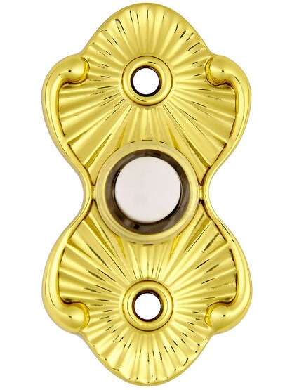 Solid Brass Decorative Doorbell Button in Polished Brass.